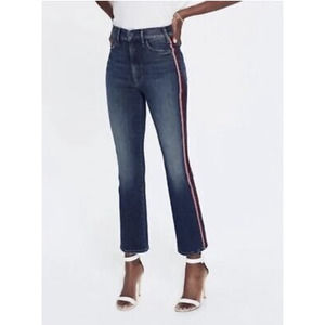 MOTHER Skinny Jeans - Dark Blue with Red Stripe W26